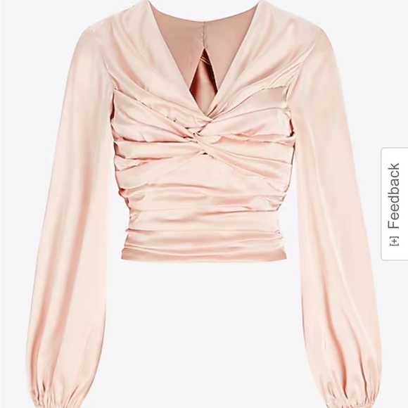 Express Blush Ruched Blouse - Picture 2 of 6